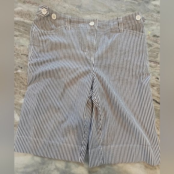 Jones New York Pants - Jones New York Sport Stretch Black White Striped Shorts With Pockets 8